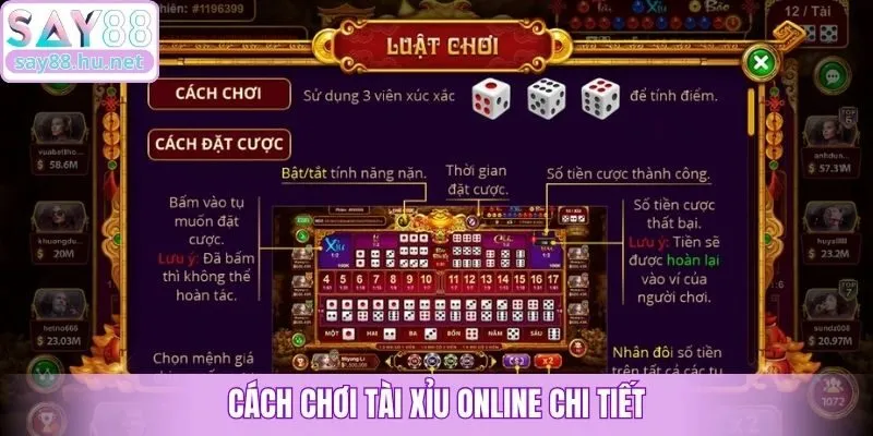 Cách chơi tài xỉu online chi tiết