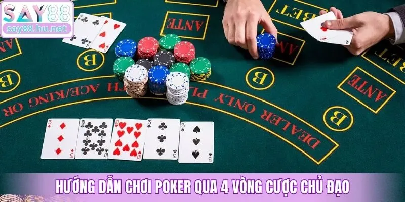 Hướng dẫn chơi Poker qua 4 vòng cược chủ đạo