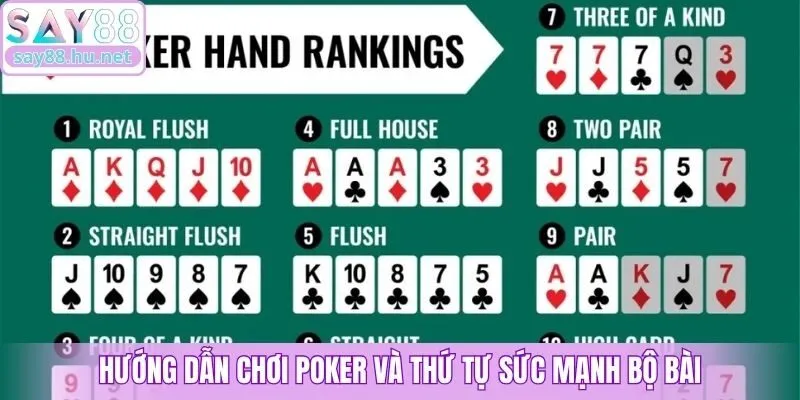 Hướng dẫn chơi Poker và thứ tự sức mạnh bộ bài