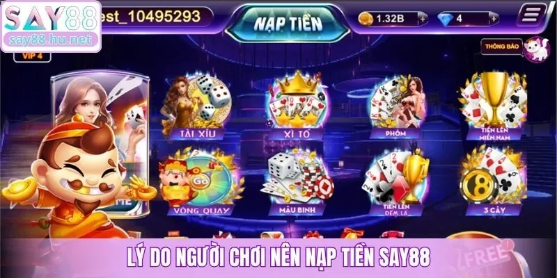 Lý do người chơi nên nạp tiền Say88